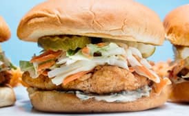 Crispy Chicken Sandwich with Buttermilk Slaw and Herbed Mayo