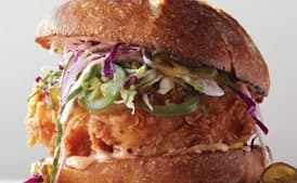 Fried Chicken Sandwich with Slaw and Spicy Mayo