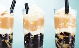 Frozen Iced Coffee With Coffee Jelly