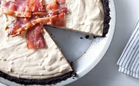 Frozen Peanut Butter Pie with Candied Bacon