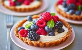 Fruity Berry Tarts with Vanilla Cashew Cream