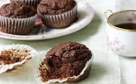 Fudgy Chocolate Banana Flax Muffins