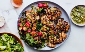 Ginger-Grilled Chicken and Radishes with Miso-Scallion Dressing