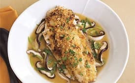 Ginger-Miso Striped Bass in Shiitake Mushroom Broth
