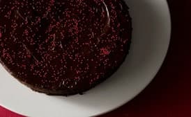 Glazed Chocolate Cake with Sprinkles