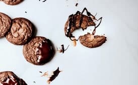 Glazed Chocolate–Crème Fraîche Cookies