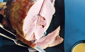 Glazed Ham with Pineapple Mustard Sauce