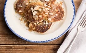 Gluten-Free Banana-Almond Pancakes with Date Caramel