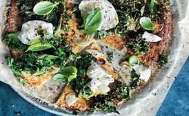 Cauliflower Pizzas With Mozzarella, Kale, and Lemon