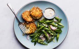 Gluten-Free Crab Cakes with Snap Pea Salad