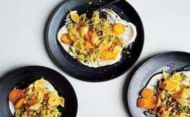 Gluten-Free Shells with Beets, Ricotta, and Pistachios