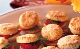 Goat Cheese and Black Pepper Biscuits with Smoked Salmon and Dill