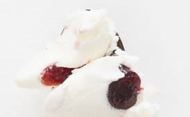 Goat Cheese Ice Cream with Roasted Red Cherries