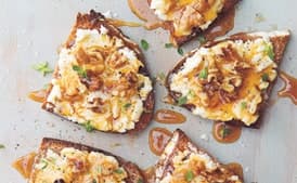 Goat Cheese Toasts with Walnuts, Honey & Thyme