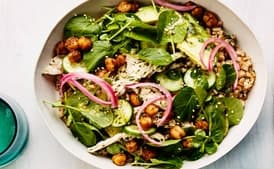 Grain Bowls with Chicken, Spiced Chickpeas, and Avocado
