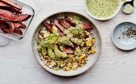 Grain Bowls with Grilled Corn, Steak, and Avocado