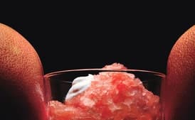 Grapefruit-Campari Granita with Vanilla Whipped Cream