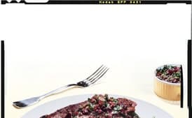 Grass-Fed Steaks with Kalamata-Olive Chimichurri