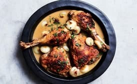 Gravy-Braised Turkey Legs With Cipolline Onions