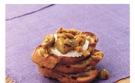 Green Olive and Goat Cheese Crostini