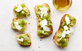 Green Tomato Toast with Ricotta Salata and Lemon
