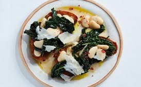 Greens and Beans with Fried Bread