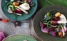 Grilled Beets with Burrata and Poppy Seed Vinaigrette