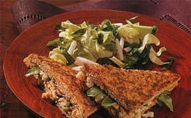 Grilled Blue Cheese Sandwiches with Walnuts and Watercress