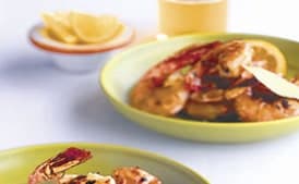 Grilled Brined Shrimp with Garlic Oil