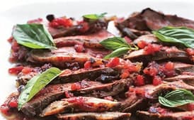 Grilled Butterflied Leg of Lamb with Tomato-Fennel Vinaigrette