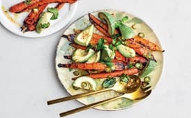 Grilled Carrots With Avocado and Mint
