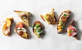 Grilled Corn, Crema Mexicana & Cilantro Crostini