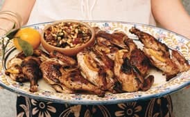 Grilled Cornish Game Hens with Lemon, Sumac, and Date Relish