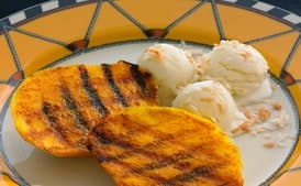 Grilled Curried Mangoes with Ginger Ice Milk