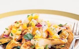 Grilled Fish Tostadas with Pineapple-Jícama Salsa