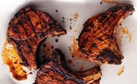Grilled Giant Pork Chops with Adobo Paste