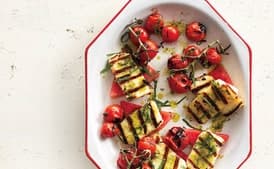 Grilled Halloumi with Watermelon and Basil-Mint Oil
