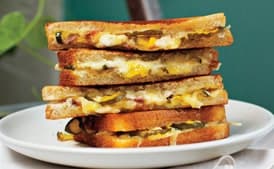 Grilled Ham, Cheese and Pickle Sandwiches