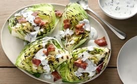 Grilled Iceberg Wedges with Buttermilk-Basil Dressing