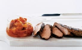 Grilled Jerk Pork With Curried Peach Relish