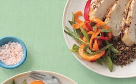 Grilled Lemongrass Chicken with Red Quinoa and Vegetables