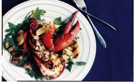 Grilled Lobster and Potatoes with Basil Vinaigrette