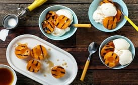 Grilled Maple-Butter Apricots with Vanilla Ice Cream