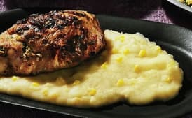 Grilled Mustard Chicken with Fresh Corn Polenta