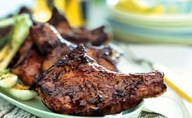 Grilled Pork Chops with Maple-Cranberry Glaze