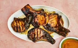 Grilled Pork Chops with Pineapple-Turmeric Glaze