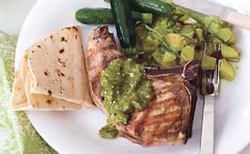 Grilled Pork Chops with Tomatillo Salsa