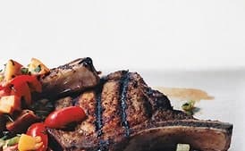 Grilled Pork Chops with Tomato Peach Relish