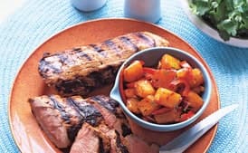 Grilled Pork Loin with Fire-Roasted Pineapple Salsa