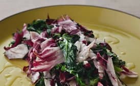 Grilled Radicchio and Kale, Sauerkraut Style